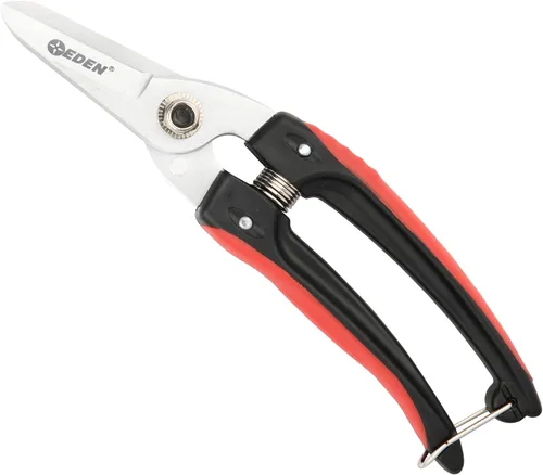 Eden 39006 Tijeras de corte de derivación duraderas, diámetro de corte de 1/4 pulgadas para tallos y ramas, acero al carbono alto, agarre ergonómico