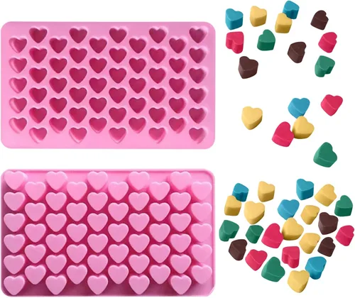 Miniatura 15 de 2 moldes de silicona con forma de corazón y estrella, 15 cavidades para chocolate, bandejas de cubitos de hielo, dulces, pasteles, 100 % de grado