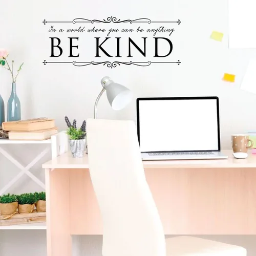 Miniatura 7 de Calcomanía de pared con cita de bondad "in A World Where You Can Be Anything Be Kind", decoración de vinilo para el hogar, escuela, oficina