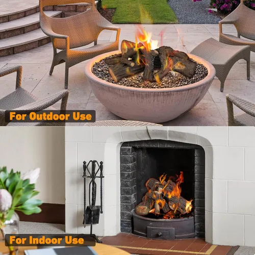 Miniatura 7 de Skyflame Set de 6 Troncos Grandes para Chimenea a Gas, Troncos de Madera Realistas Resistente al Calor para Chimenea de Gas, Fuego Central o Fogata