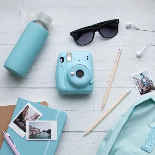 Miniatura 2 de Instax Mini cámara de película instantánea, exposición automática y lente selfie incorporada, azul cielo