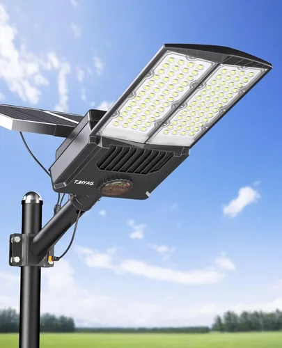 Miniatura 9 de JAYNLT Y-9000W Luces solares de calle al aire libre, 6500 K de alto lumen solar de estacionamiento luces comerciales, grandes luces de inundación