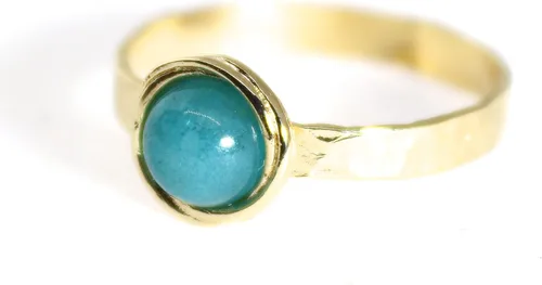 Miniatura 12 de Anillo de oro de piedras preciosas, anillo de piedra chapada en oro de 14 quilates, anillo de piedra apilable, anillo de oro de piedra pequeña