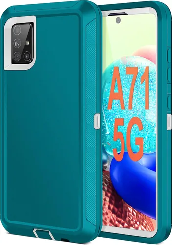 Jelanry - Carcasa resistente para Samsung Galaxy A71 5G, color menta/blanco | Dual-layer Shockproof Protective Hard Back Cover, anti-dust scratch