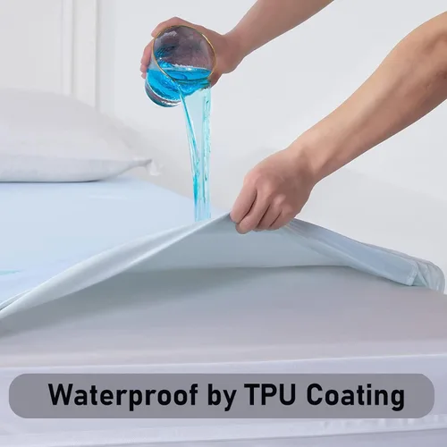 Miniatura 3 de WYFKYMXX Sábana de cama impermeable – Sábanas planas de percal de algodón transpirable ideal para hoteles y hospitales, sábana protectora de colchón