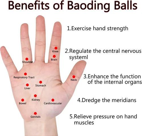 Miniatura 3 de Fengshuibringluck Bolas de salud chinas Baoding de cristal natural de 1.6 pulgadas para terapia de manos, ejercicio y alivio del estrés