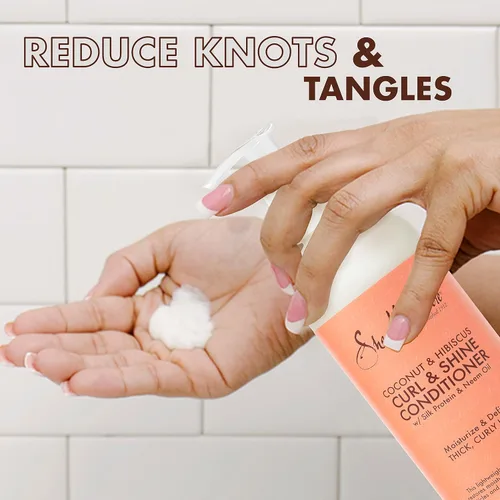 Miniatura 3 de SheaMoisture Acondicionador de coco e hibisco para cabello seco y rizado sin sulfato de coco e hibisco, 24 onzas líquidas y leche