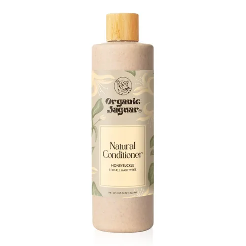 Organic Jaguar, Acondicionador natural de madreselva, acondicionador sin sulfato con vitamina E, ricino, argán y almendras, miel, para hidratar todo