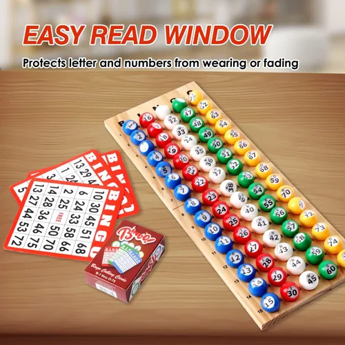 Miniatura 5 de GSE Games & Sports Expert Bolas de bingo de 7/8 pulgadas, bolas de repuesto multicolor con ventana de fácil lectura para fiestas, rifas de premios