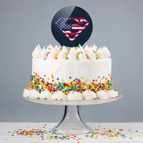 Miniatura 4 de Acrílico Superman USA Bandera Americana Escudo Logo Decoración de Fiesta para Boda Aniversario Cumpleaños Graduación