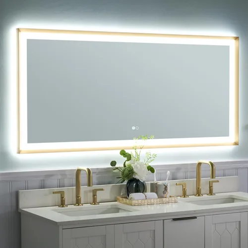 Miniatura 15 de WELLFOR Espejo de baño LED de 28 x 36 pulgadas, espejo de tocador de baño con luz, espejo de pared de baño, espejo de baño iluminado, montaje