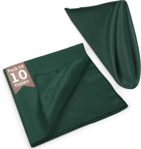 Miniatura 2 de Ultimate Textile -10 docenas - Reversible Shantung Satin - Majestic - Servilletas de tela Majestic de 17 x 17 pulgadas, color verde cazador