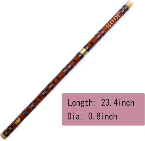 Miniatura 2 de Flauta de bambú de estilo vintage Instrumento chino Dizi tradicional (clave E)