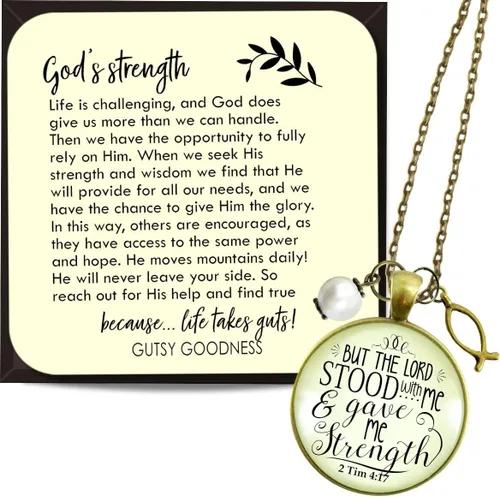 Miniatura 42 de Gutsy Goodness Faith He Cares - Collares hechos a mano con mensaje para mujer cristiana
