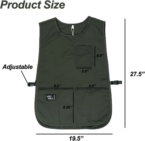 Miniatura 6 de Delantal impermeable unisex de trabajo con 4 bolsillos, delantal tipo faja, ultraligero, para chef y camarero, overol de trabajo