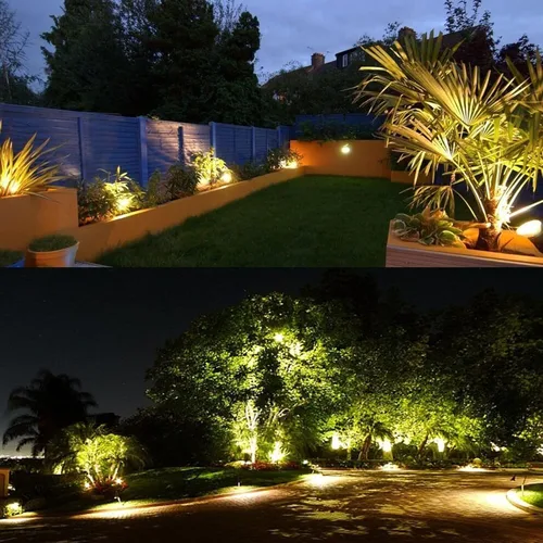 Miniatura 8 de 1 paquete de luces LED de bajo voltaje para paisaje, 5 W, iluminación de paisaje con conectores CA/CC 12 V-24 V, foco para exteriores, IP66
