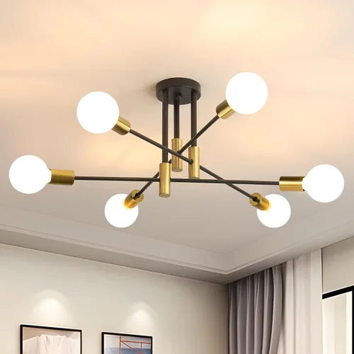 Miniatura 9 de Sputnik - Lámpara de techo semiempotrada con 2 luces Sputnik para dormitorio, comedor, baño, pasillo, sala de estar