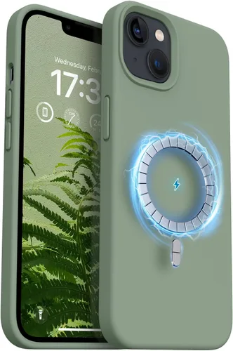 Miniatura 16 de Compatible con iPhone 13, funda de silicona para teléfono con forro de microfibra delgado a prueba de golpes, suave antiarañazos, 6.1 pulgadas