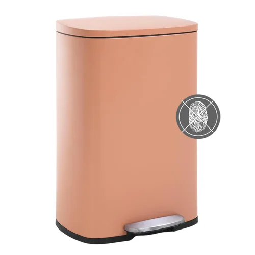 Miniatura 9 de Basurero de 13 galones de acero inoxidable de 50 litros, cubo de basura de metal para el hogar y la cocina, color negro