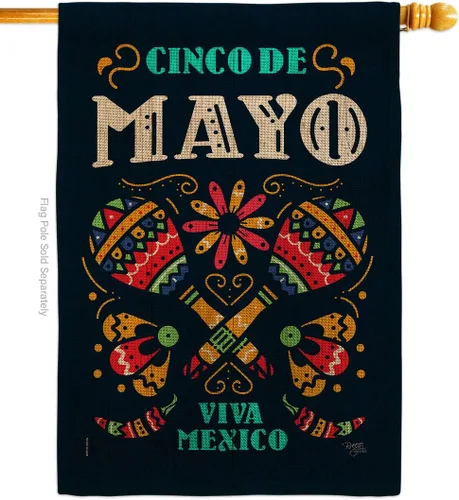 Miniatura 10 de Breeze Decor Cinco de Mayo Viva México - Juego de banderas de jardín para fiesta de verano, cactus, piñata, sombrero, fiesta mexicana, pequeña