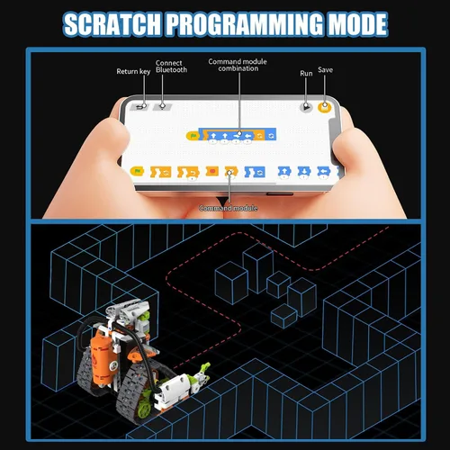 Miniatura 7 de Kit de construcción de robot STEM con control remoto para niños de 6 a 13 años, juguetes técnicos robóticos de codificación, regalos de cumpleaños