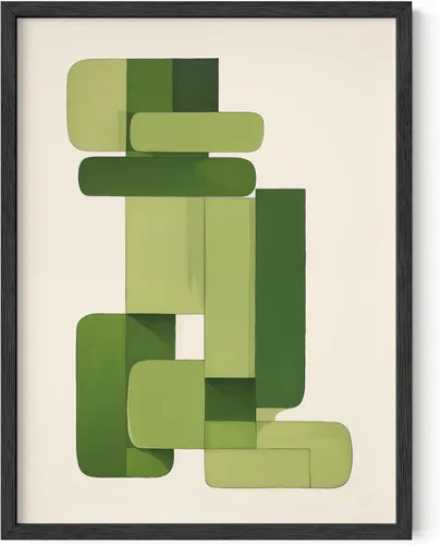 Miniatura 176 de HAUS AND HUES Arte abstracto moderno para pared, arte de sala de estar azul y verde, obra de arte moderna para paredes, imagen minimalista para sala