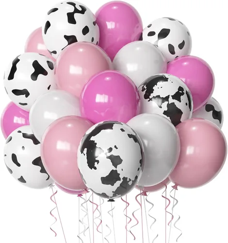 Miniatura 7 de Juego de 60 globos de vaca azul y marrón, globos de vaca marrón y azul de 12 pulgadas para fiestas de adultos, decoración de fiesta temática
