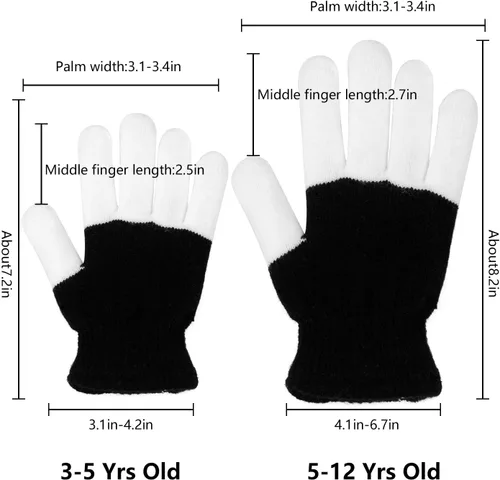 Miniatura 6 de WEICHUANGXIN - Guantes LED, luces en los dedos, 6 modos intermitentes, LED cálidos guantes, M