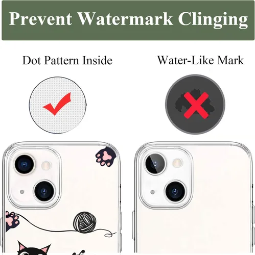 Miniatura 8 de Unov Funda para iPhone 14 iPhone 13, transparente con diseño, ajuste delgado, buen agarre, funda para teléfono en relieve, cubierta protectora a