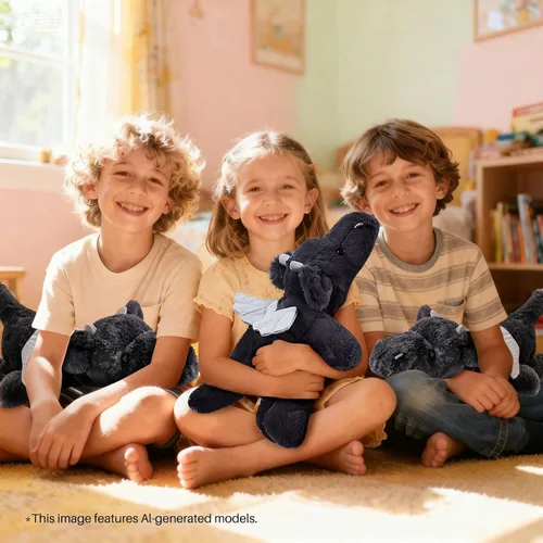 Miniatura 5 de Peluche de dragón negro, 20.5 pulgadas 2.2 libras, peluche gigante súper suave, almohada corporal, regalos de cumpleaños para bebés y niñas
