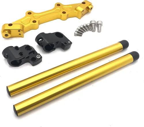 HB-YMT07-A- Juego de manillares de placa adaptadora con clip compatible con MT-07 FZ-07 2014-2017 Oro