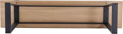 Miniatura 8 de VESCASA Banco de comedor de madera de 60 pulgadas con patas de metal negro para comedor, cocina, roble natural Natural Oak