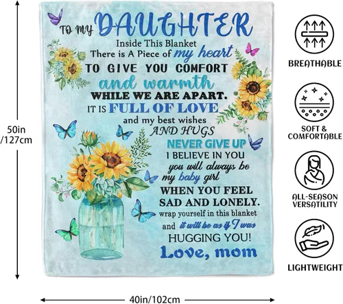 Miniatura 6 de Regalos para hija de mamá, regalos para hijas adultas, regalo para hija, manta para hija de mamá 40 x 50 pulgadas