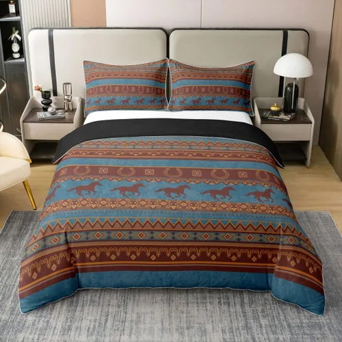 Miniatura 25 de Erosebridal Bohemian 100% Natural Cotton Duvet Cover Twin Country Southwestern Bedding Set Boho Aztec Arrows Diamond Comforter Cover Black Gray