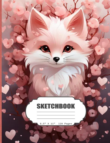 Sketchbook: Cute Fox, Blank Sketch Book for Kids, Adults, Artist Notebook/Journal for Drawing, Writing, Sketching or Doodling, 120 Blank Pages,