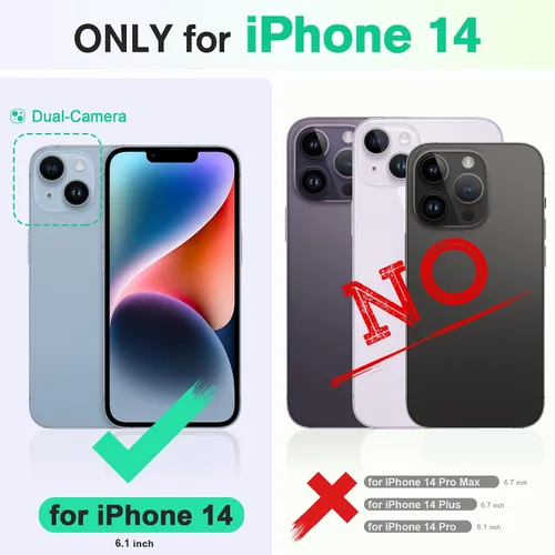 Miniatura 2 de TUCCH Funda tipo cartera para iPhone 14 de 6.1 pulgadas, [3 tarjetas] ranuras [bloqueo RFID] Funda de piel sintética, con funda interior de TPU a