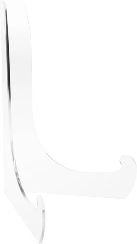 Miniatura 11 de Plymor Caballete de ángulo de acrílico transparente de 60 grados con repisas de soporte poco profundas, 6 pulgadas de alto x 4.5 pulgadas de ancho x