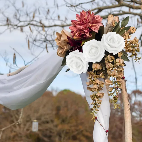 Miniatura 8 de Flores Artificiales Rosas Realistas, 100 pcs Rosas Falsas de Aspecto Real con Tallo para Ramos de Boda DIY Centros de Mesa Despedidas de Soltera