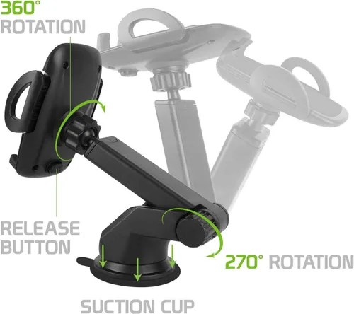 Miniatura 6 de Cellet Soporte telescópico para teléfono de coche – Soporte ajustable para tablero de instrumentos y parabrisas para teléfonos inteligentes