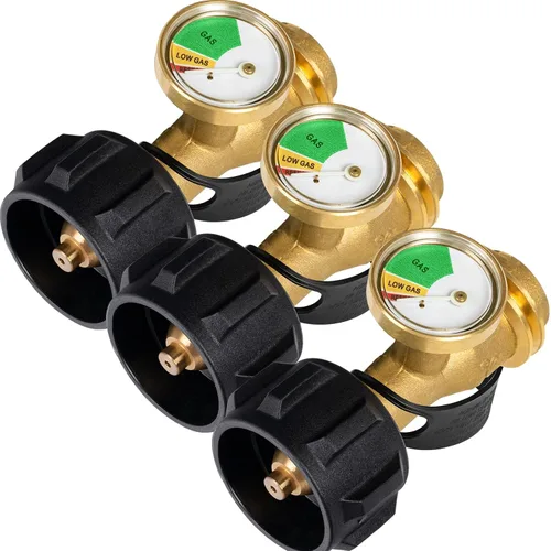Miniatura 13 de GASPRO Medidor universal de tanque de propano, se adapta a cilindros de tanque de propano de 5 a 100 libras, adaptador de propano con conexión POL