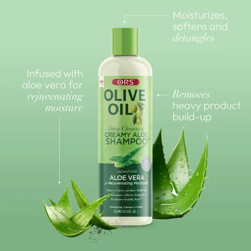 Miniatura 2 de ORS Champú cremoso de aloe con aceite de oliva con infusión de Aleo Vera 12.5 onzas