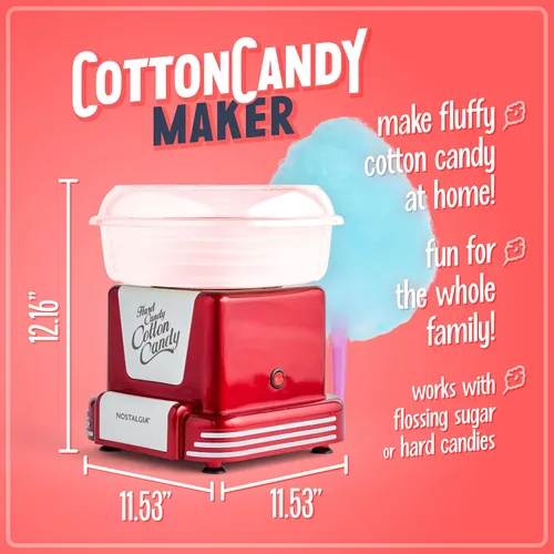 Miniatura 2 de PCM805RETRORED Serie Nostalgia - Máquina para hacer algodón de azúcar o caramelos sin azucar Rojo
