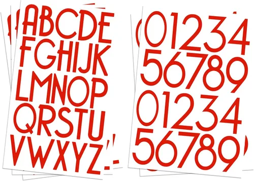 Miniatura 10 de 584 piezas 8 hojas Kit de letras y números de vinilo autoadhesivo de 1 pulgada, calcomanía moderna de números de buzón para buzón, letreros