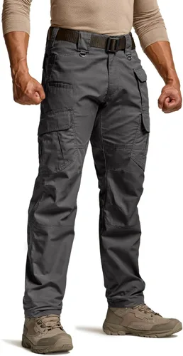 CQR Pantalones tácticos para hombre, resistentes al agua, pantalones cargo Ripstop, ligeros EDC trabajo, senderismo, ropa para exteriores