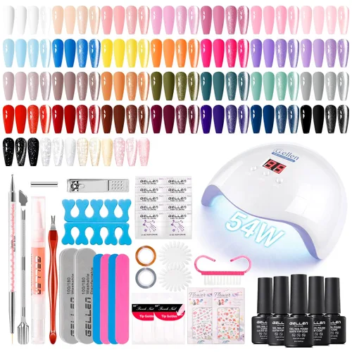 Miniatura 9 de Gellen HEMA TMPTA TPO - Juego de 24 esmaltes de uñas de gel, 20 colores de esmalte de gel con capa base y capa superior mate brillante de ojo