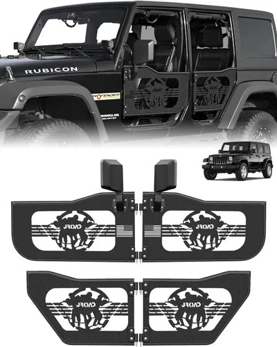 Miniatura 7 de JROAD Wrangler JK - Puertas tubulares de verano para Jeep Wrangler JK Unlimited de 2 puertas (excluye los modelos JL y JT) Puertas delanteras 2