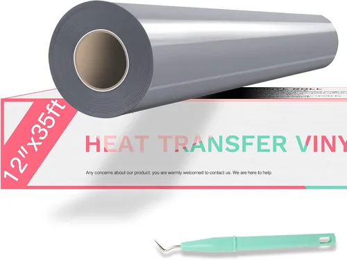 Miniatura 20 de HTVRONT - Rollo de vinilo de transferencia de calor 12 x 35 pies, vinilo amarillo HTV para camisas, vinilo para Cricut y Cameo, fácil de cortar