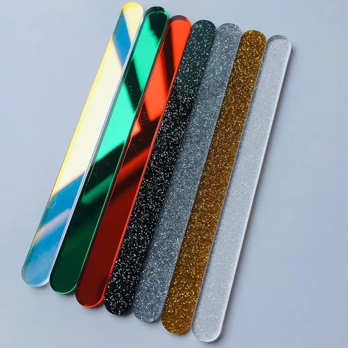 Miniatura 6 de 30 palitos de acrílico reutilizables para tartas, palitos de paleta de espejo para recuerdos de fiesta (purpurina dorada)