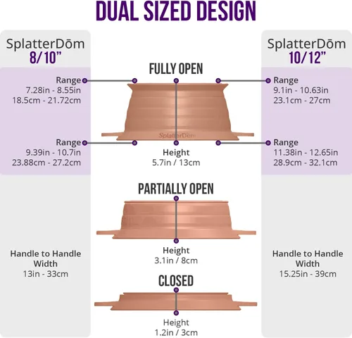 Miniatura 12 de L.I.Q - Protector de salpicaduras de silicona, se adapta a macetas de 8 y 10 pulgadas (20 y 9.8 in), apto para microondas y duradero, incluye tapa