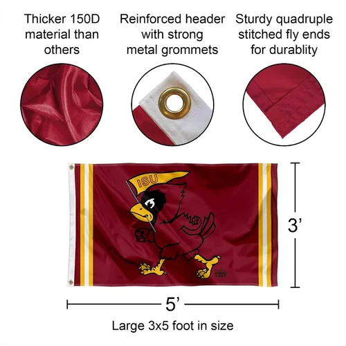 Miniatura 2 de Bandera retro retro de los Iowa State Cyclones de 3 x 5